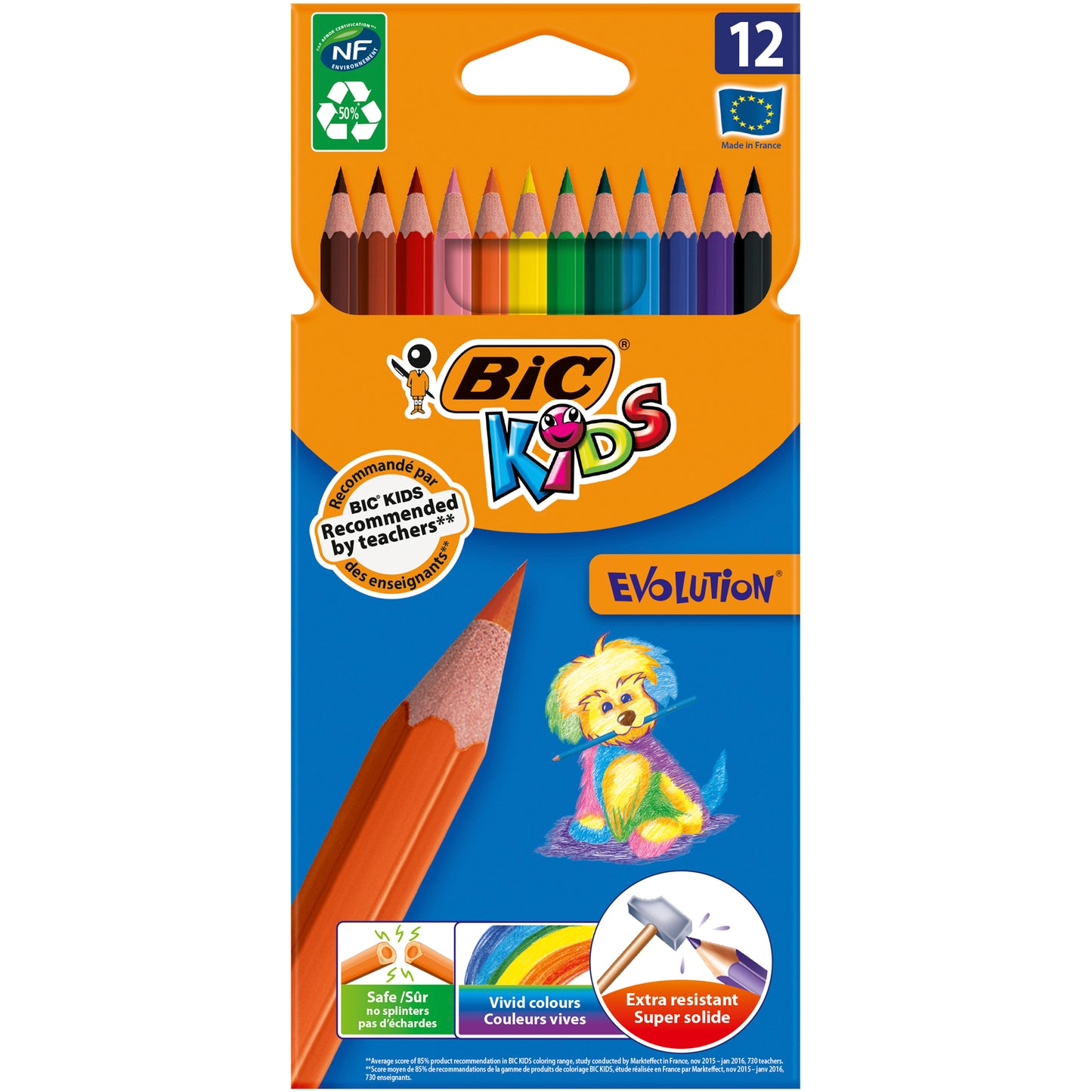 Crayons de couleurs de 12 Bic Tropicolors