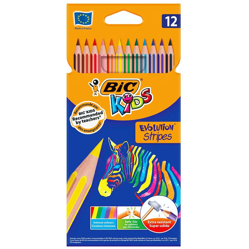 Crayons de couleurs de 12 Bic Evolution