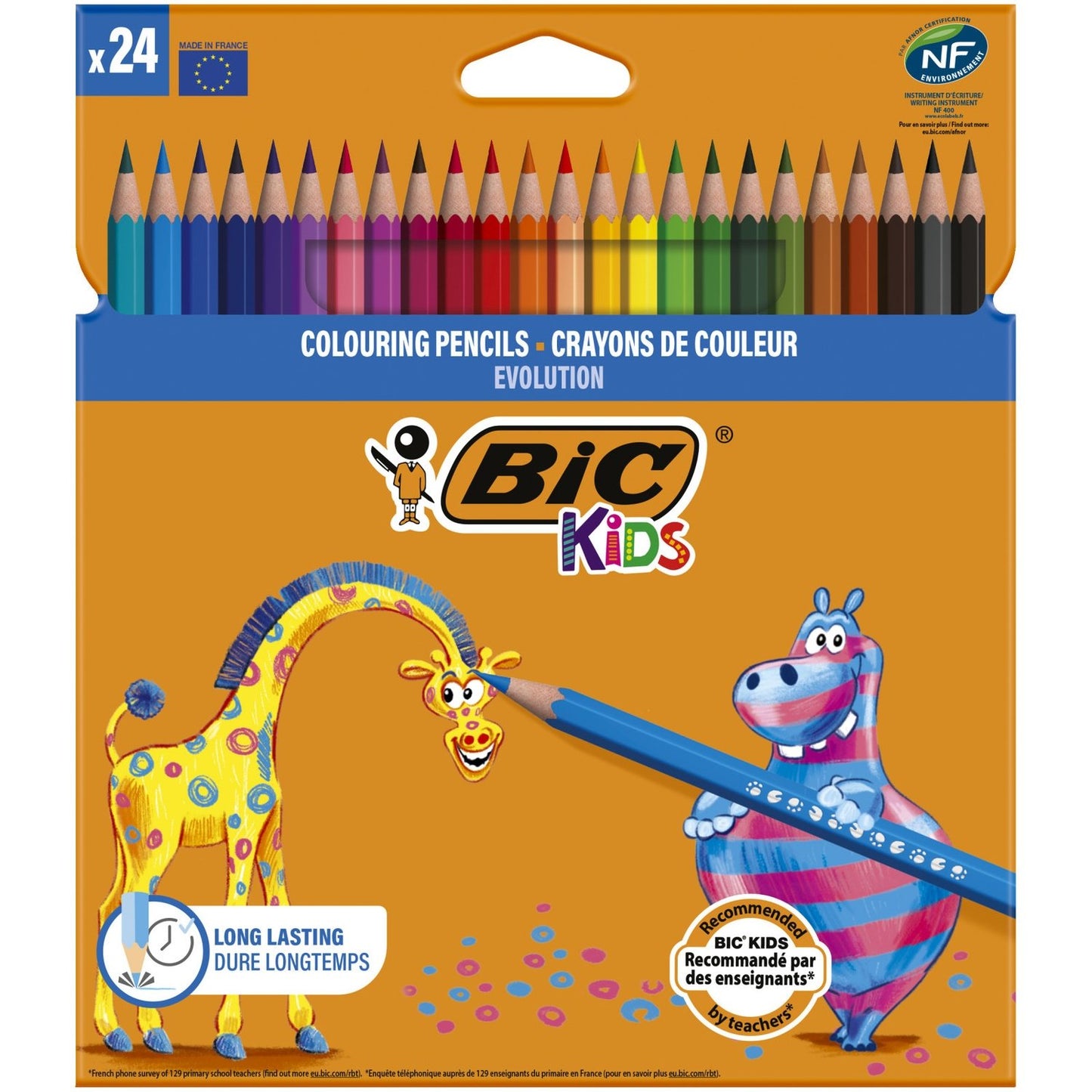 Crayons de couleurs de 24 Bic Kids