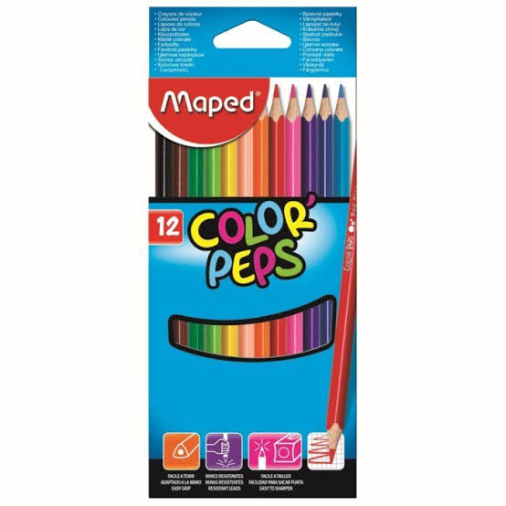 Crayons de couleurs de 12 Maped 183212