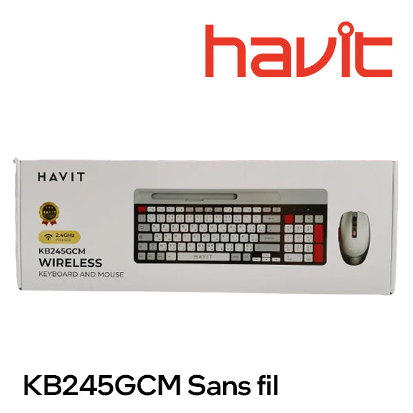 Clavier Souris sans fil Havit KB245GCM