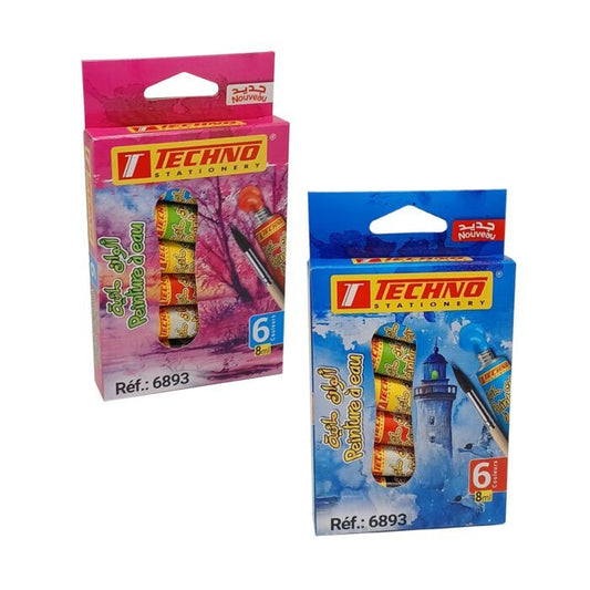 Peinture à eau tubes de 6 Techno 6893