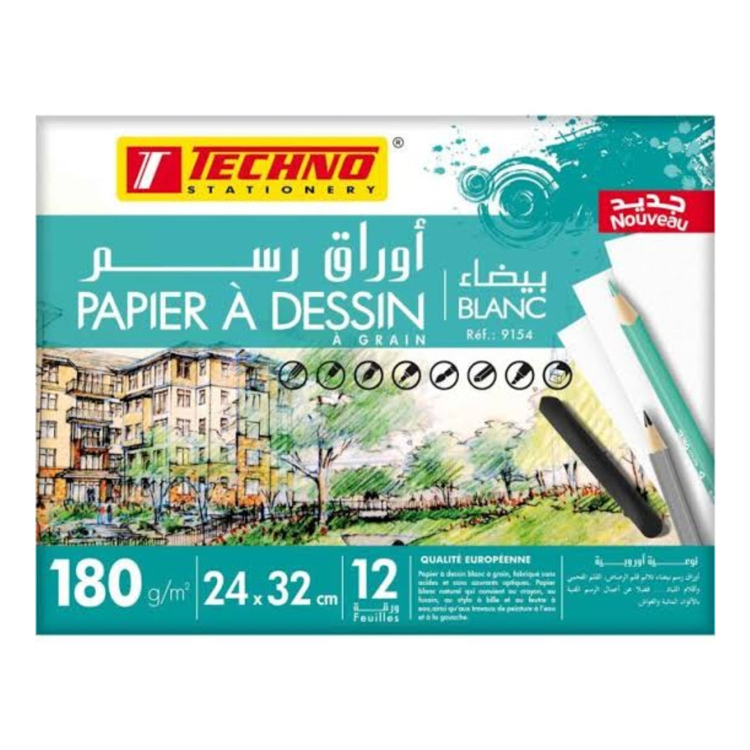 Papier dessin canson blanc 180g Techno 9154