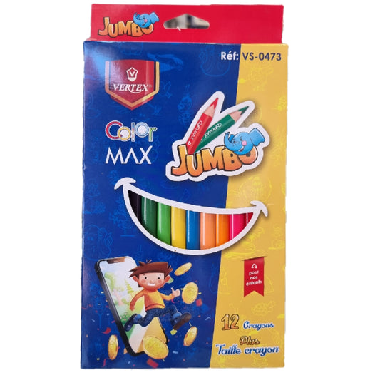 Crayons de couleurs de 12 Jumbo Vertex vs-0473